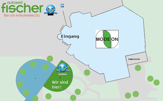 Lageplan MIR Messe 2022 Mazda Peugeot Ford Autowelt Fischer