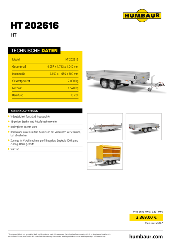 Tandemanhänger HT202616